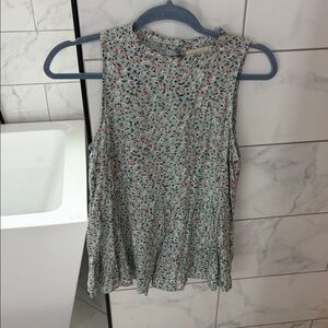 Universal Thread Sleeveless Floral Blouse - Blue and Red
